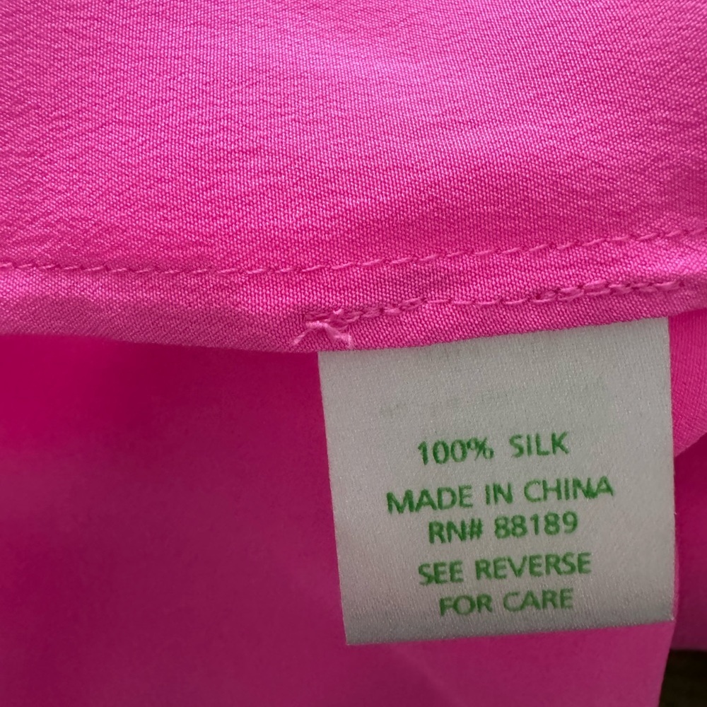 Lilly Putlizer Alyssa Pink Silk Tank Size XS - Picture 6 of 10
